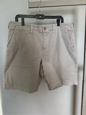 American Eagle Outfitters Men’s Flat Front Chino Shorts in Light Grey